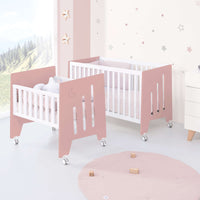 Berceau 60x80 cm et lit bébé 60x120 cm (7en1) rose · Omni Tre Quarzo