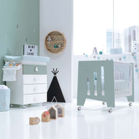 Co-sleeping cot 60x120 cm (5in1) green · Omni Due Eucalyptus