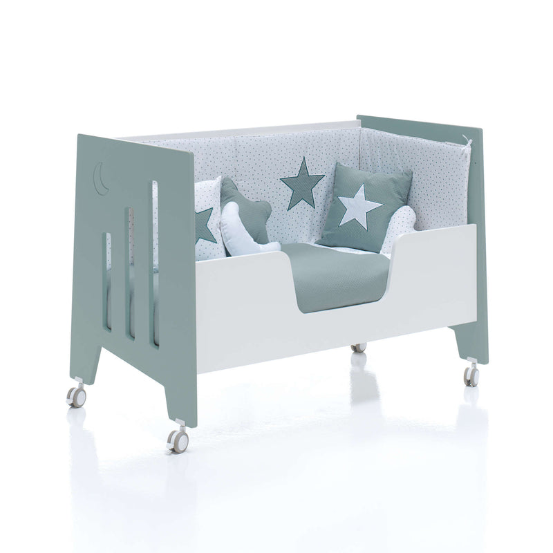 Co-sleeping cot 60x120 cm (5in1) green · Omni Due Eucalyptus