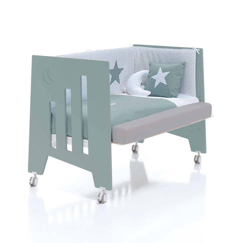 Co-sleeping cot 60x120 cm (5in1) green · Omni Due Eucalyptus
