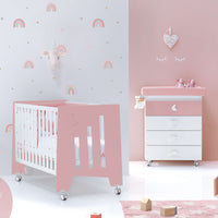 Co-sleeping cot 60x120 cm (5in1) pink/white · Omni Due Quarzo
