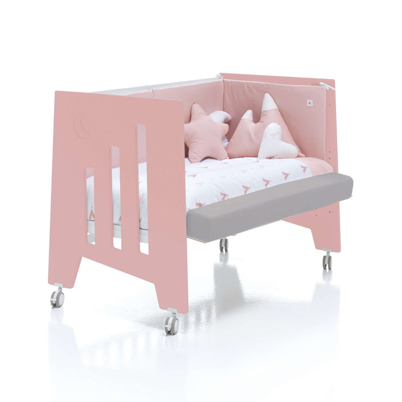 Co-sleeping cot 60x120 cm (5in1) pink/white · Omni Due Quarzo