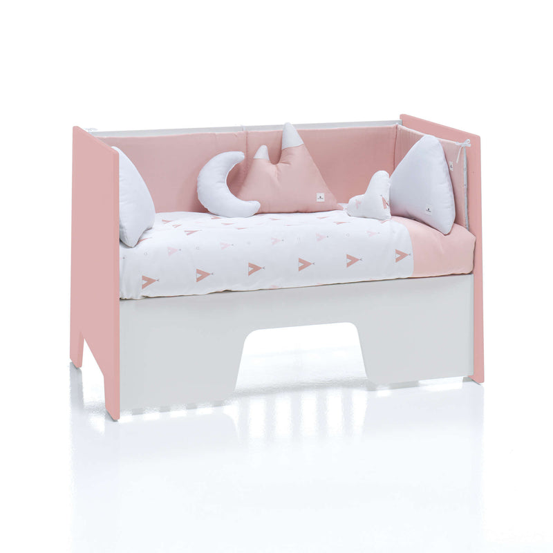 Co-sleeping cot 60x120 cm (5in1) pink/white · Omni Due Quarzo