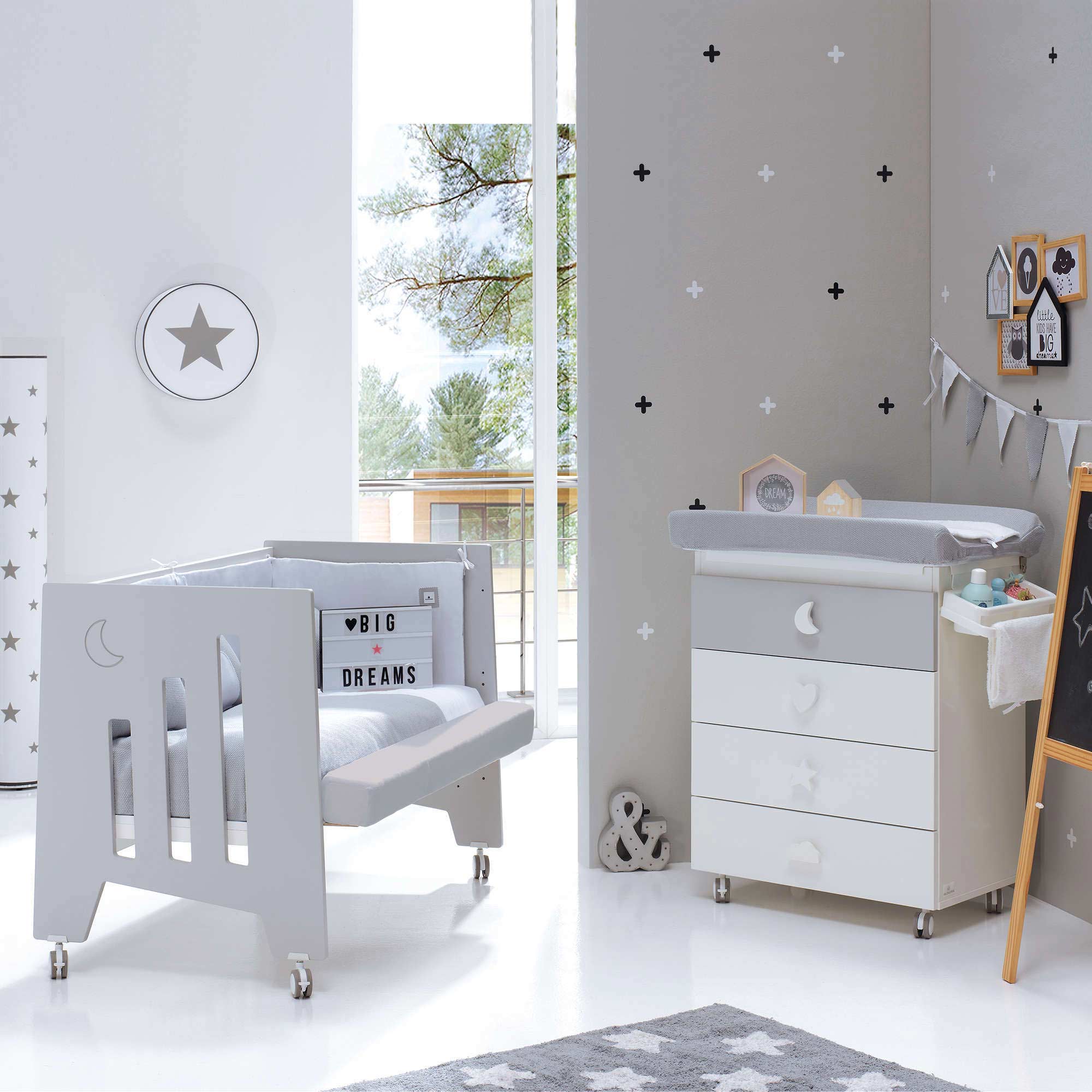 Lit bébé cododo 60x120 cm (5in1) gris · Omni C181-M7778