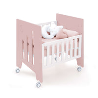 Co-sleeping crib (5in1) with wheels 60x80 cm light pink · Omni Uno Flamingo
