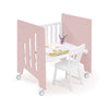 Co-sleeping crib (5in1) with wheels 60x80 cm light pink · Omni Uno Flamingo