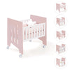 Co-sleeping crib (5in1) with wheels 60x80 cm light pink · Omni Uno Flamingo
