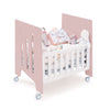 Co-sleeping crib (5in1) with wheels 60x80 cm light pink · Omni Uno Flamingo