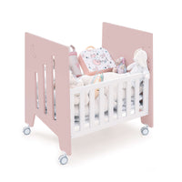 Co-sleeping crib (5in1) with wheels 60x80 cm light pink · Omni Uno Flamingo