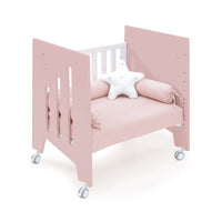 Co-sleeping crib (5in1) with wheels 60x80 cm light pink · Omni Uno Flamingo