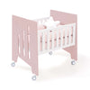 Co-sleeping crib (5in1) with wheels 60x80 cm light pink · Omni Uno Flamingo