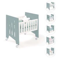 Co-sleeping crib (5in1) with wheels 60x80 cm green · Omni Uno Eucalyptus