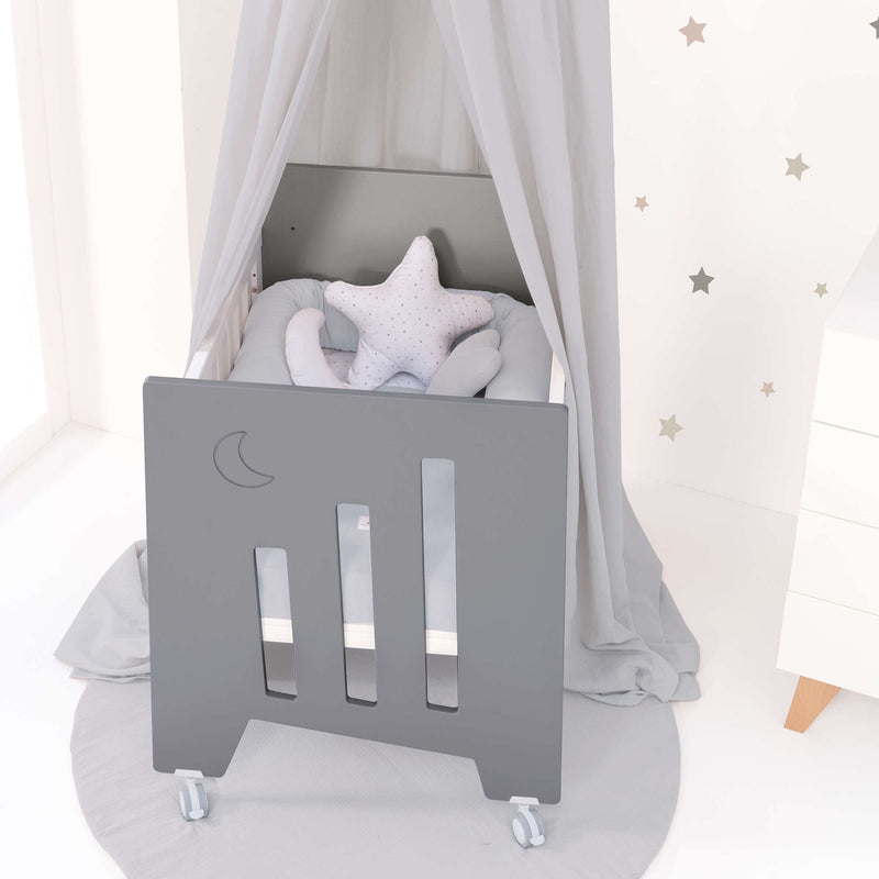 Co-sleeping crib (5in1) with wheels 60x80 cm anthracite · Omni Uno Antracita
