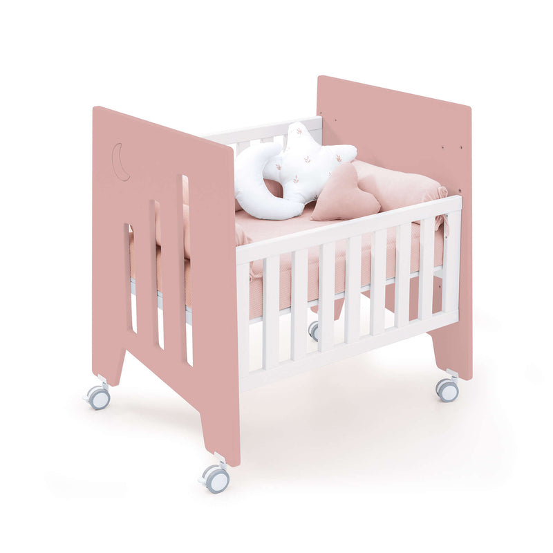 Co-sleeping crib (5in1) with wheels 60x80 cm pink · Omni Uno Quarzo