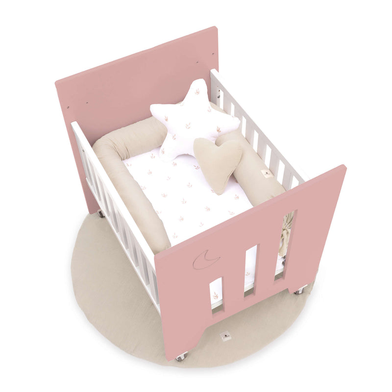 Co-sleeping crib (5in1) with wheels 60x80 cm pink · Omni Uno Quarzo