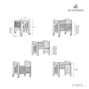Co-sleeping crib (5in1) with wheels 60x80 cm light pink · Omni Uno Flamingo