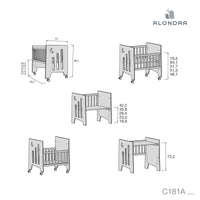 Co-sleeping crib (5in1) with wheels 60x80 cm light pink · Omni Uno Flamingo