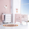 Kinderbettset 60x120 cm und Babybadewanne in Weiß und Rosa