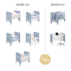 Crib 60x80 cm and cot 60x120 cm (7in1) blue · Omni Tre Blu denim