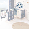 Mini berço e berço todo en uno (7em1) branco/azul · Nexo Tre Blu denim
