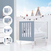 Co-sleeping cot 60x120 cm (4in1) white/blue · Nexo Due Blu denim