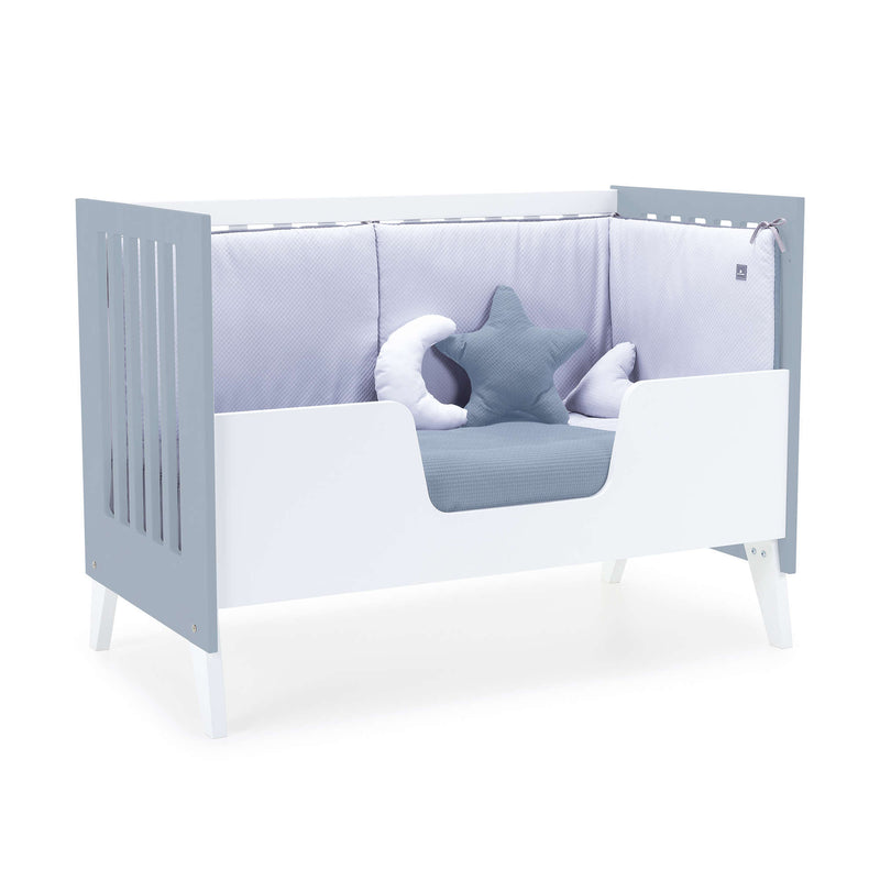 Co-sleeping cot 60x120 cm (4in1) white/blue · Nexo Due Blu denim