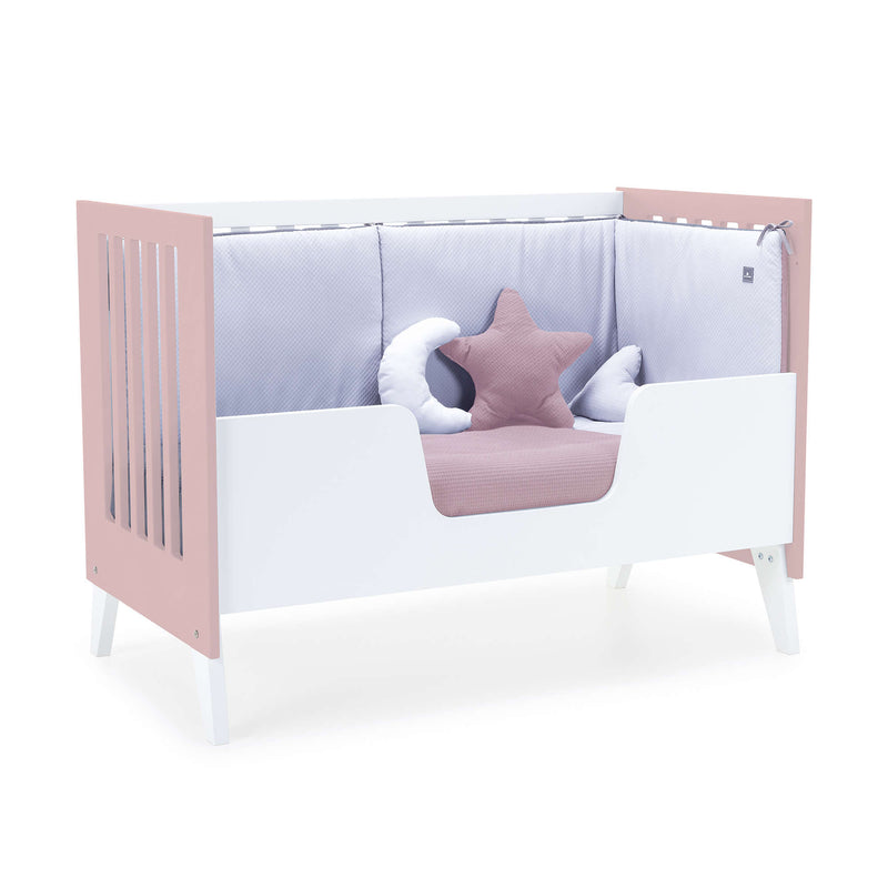 Co-sleeping cot 60x120 cm (4in1) light pink · Nexo Due Flamingo