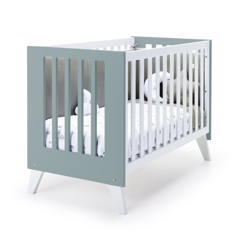 Mini berço e berço todo en uno (7em1) branco/verde eucalipto · Nexo Tre Eucalyptus