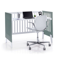 Mini berço e berço todo en uno (7em1) branco/verde eucalipto · Nexo Tre Eucalyptus