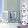 Co-sleeping cot 60x120 cm (4in1) white/green eucalyptus · Nexo Due Eucalyptus
