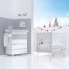 Mini berço e berço todo en uno (7em1) branco/cinzento · Nexo Tre Grey