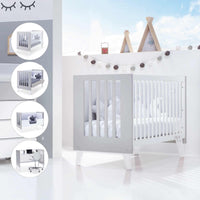 Beistellbett 60x120 cm (4in1) weiss/grau · Nexo Due Grey
