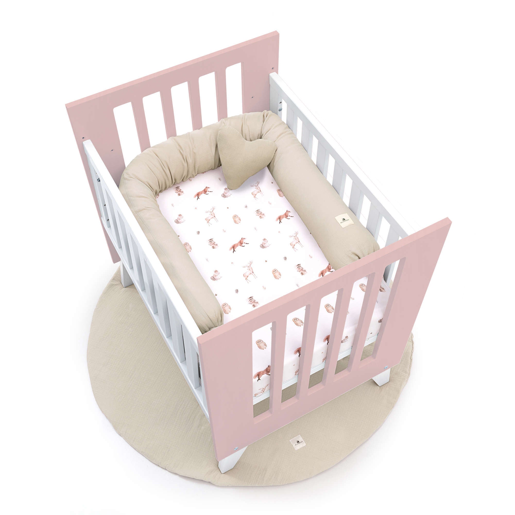 Berceau 60x80 cm pour cododo (5en1) blanc/rose clair · Nexo Uno Flamingo