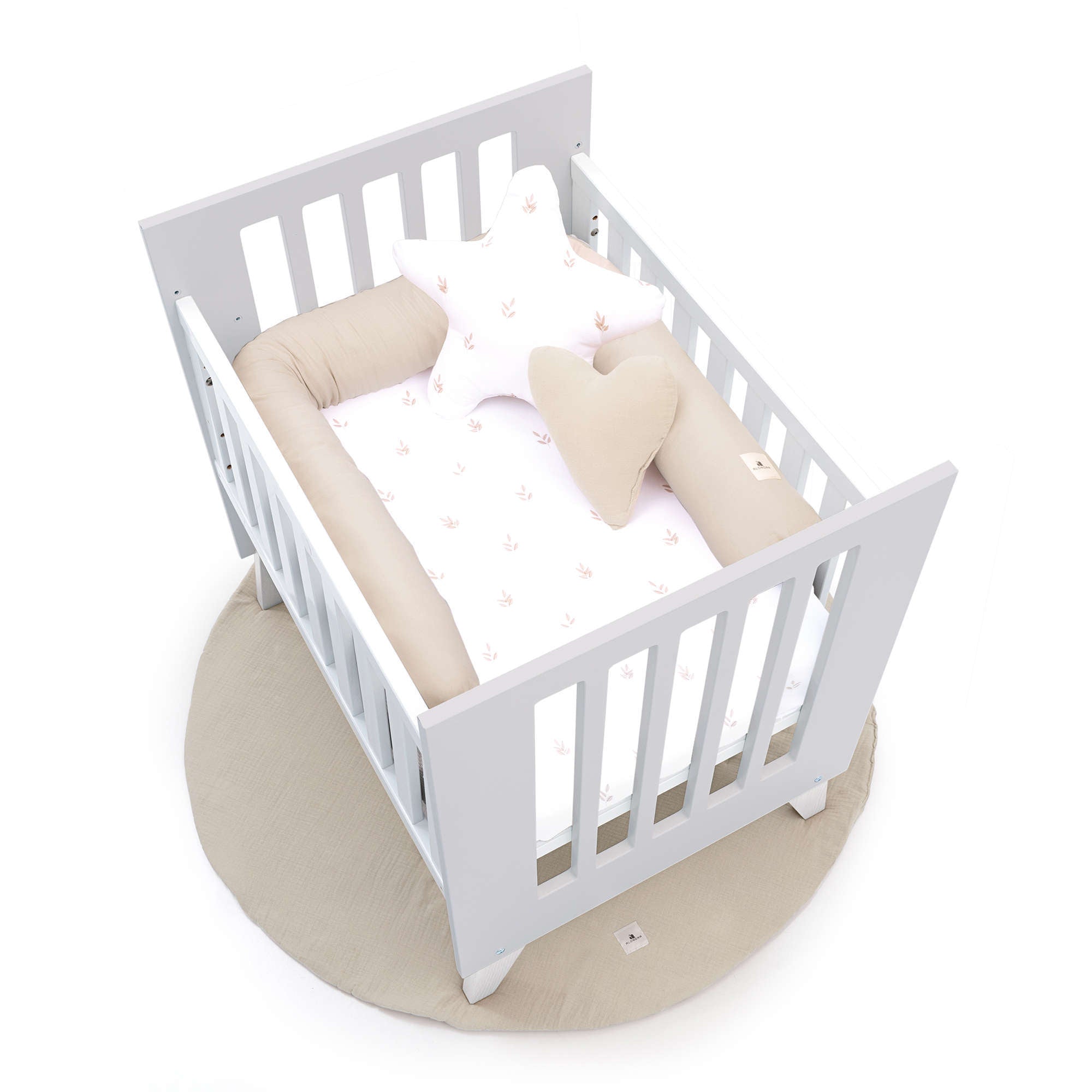 Mini berço 60x80 cm para co-sleeping (5em1) branco/cinzento · Nexo Uno Grey