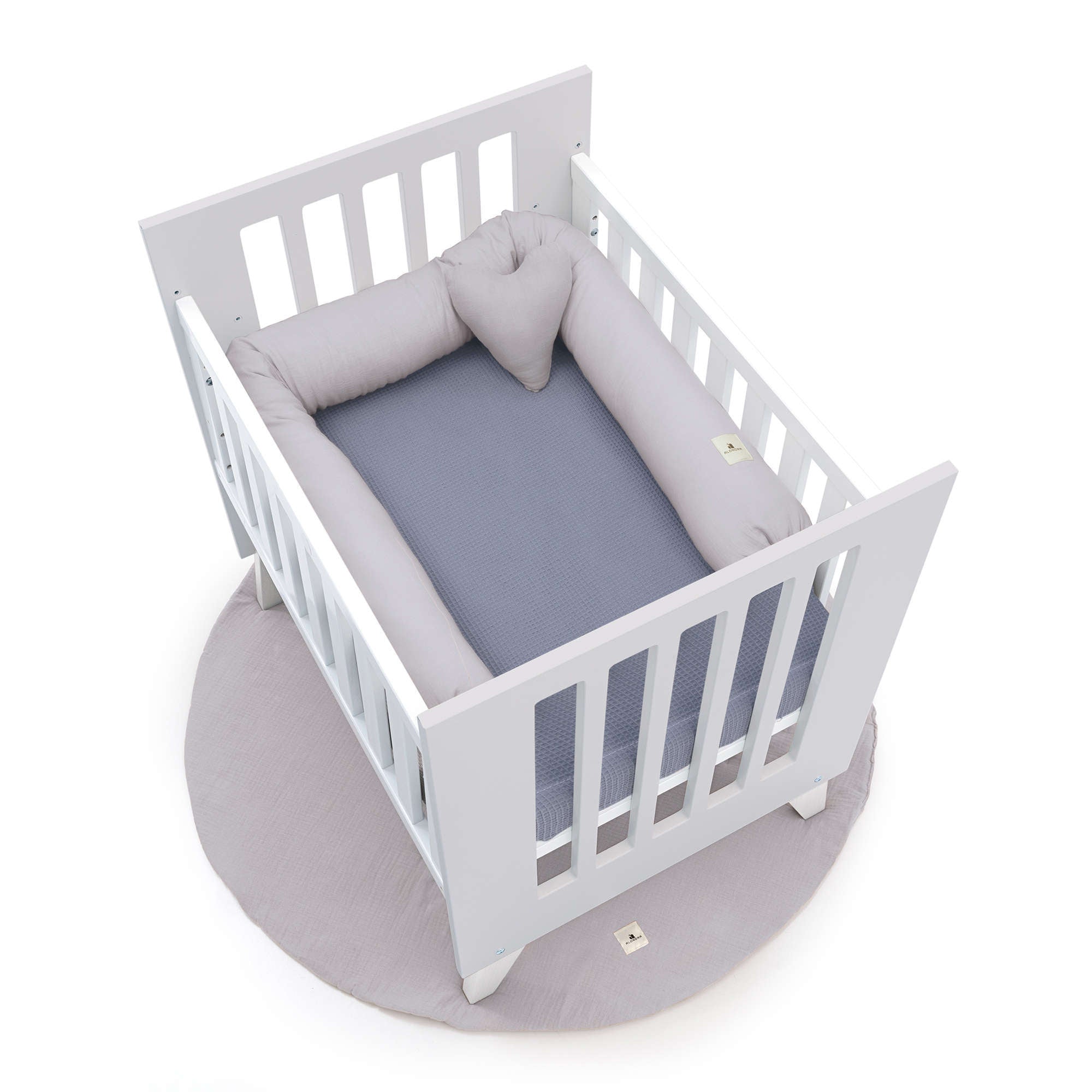 Mini berço 60x80 cm para co-sleeping (5em1) branco/cinzento · Nexo Uno Grey