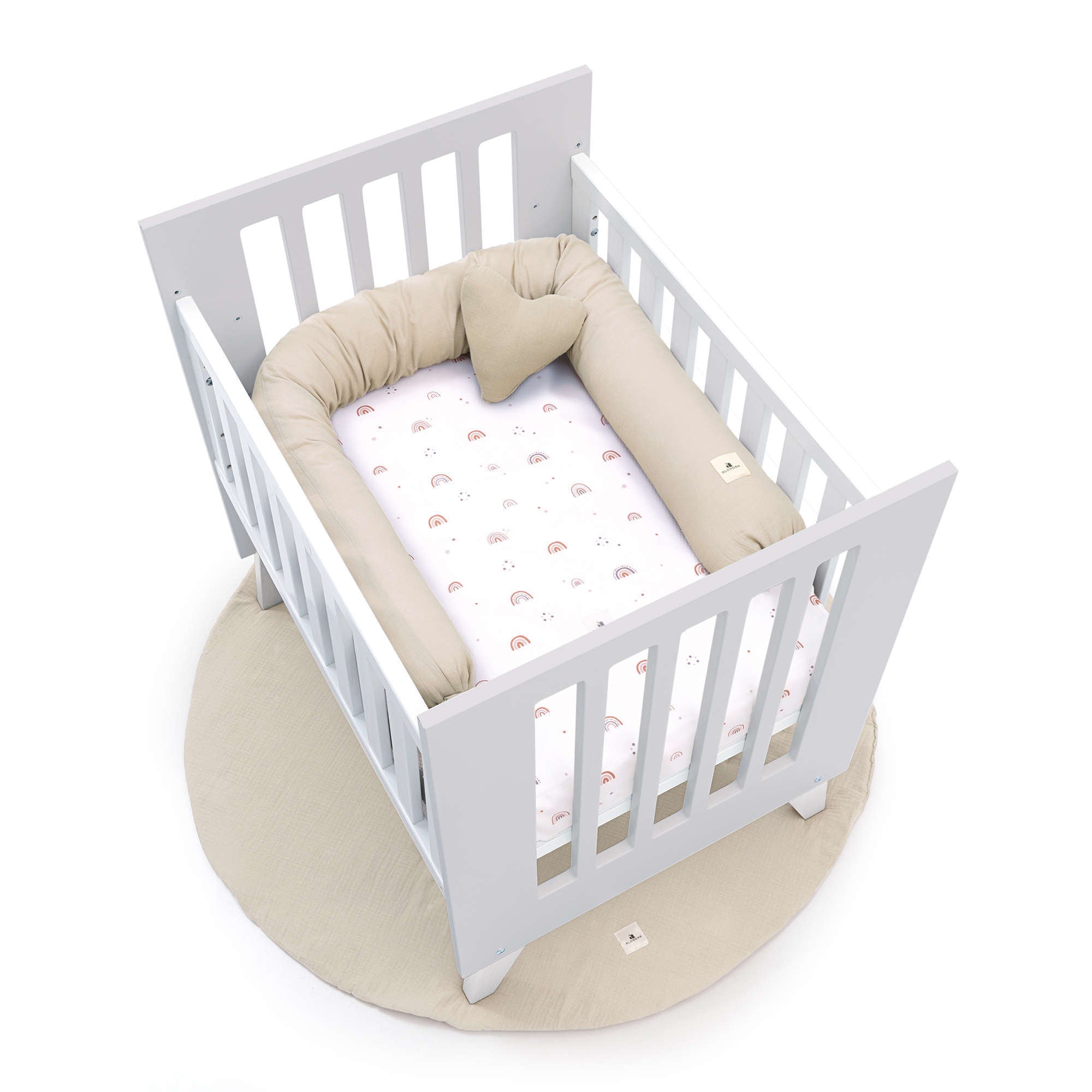 Mini berço 60x80 cm para co-sleeping (5em1) branco/cinzento · Nexo Uno Grey