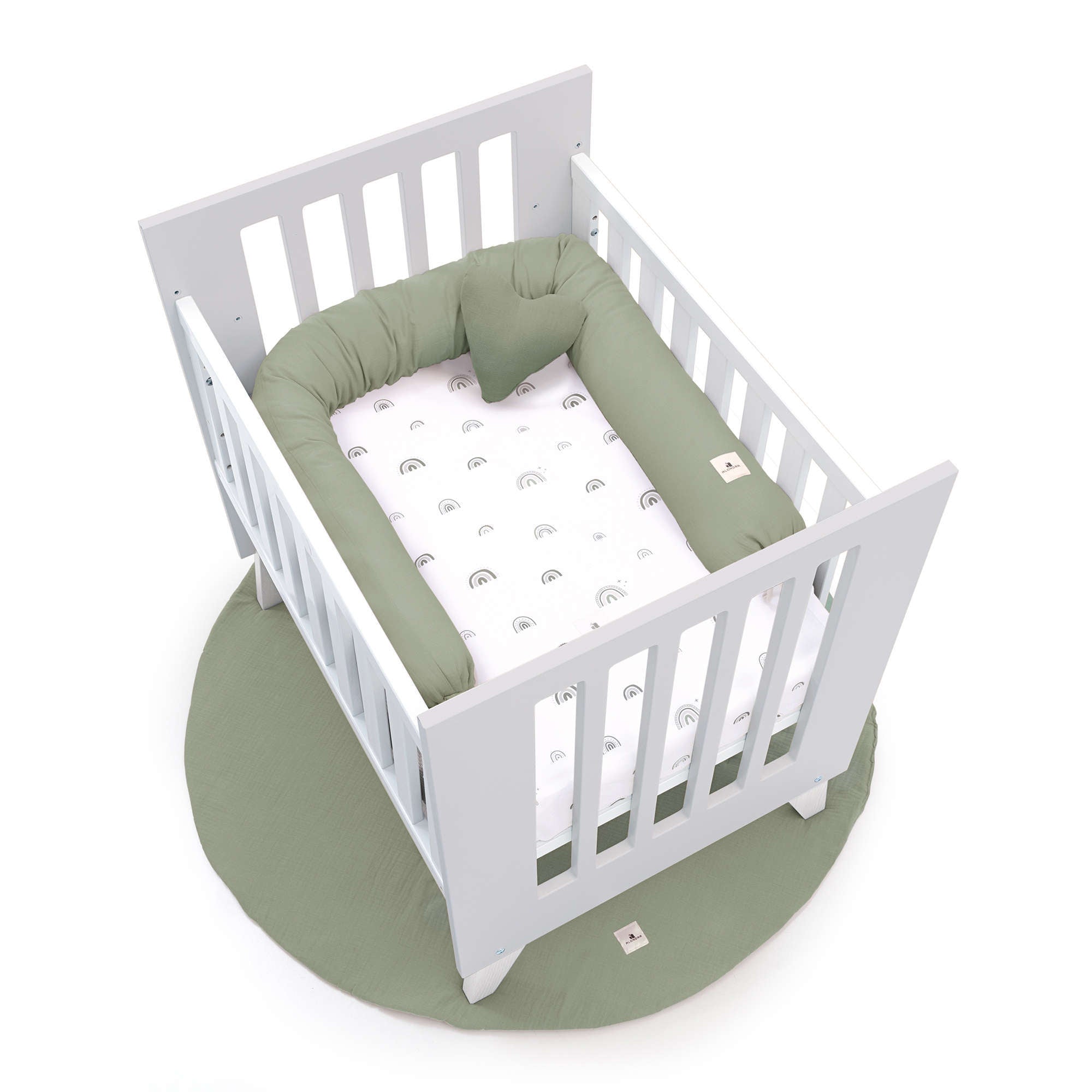 Mini berço 60x80 cm para co-sleeping (5em1) branco/cinzento · Nexo Uno Grey