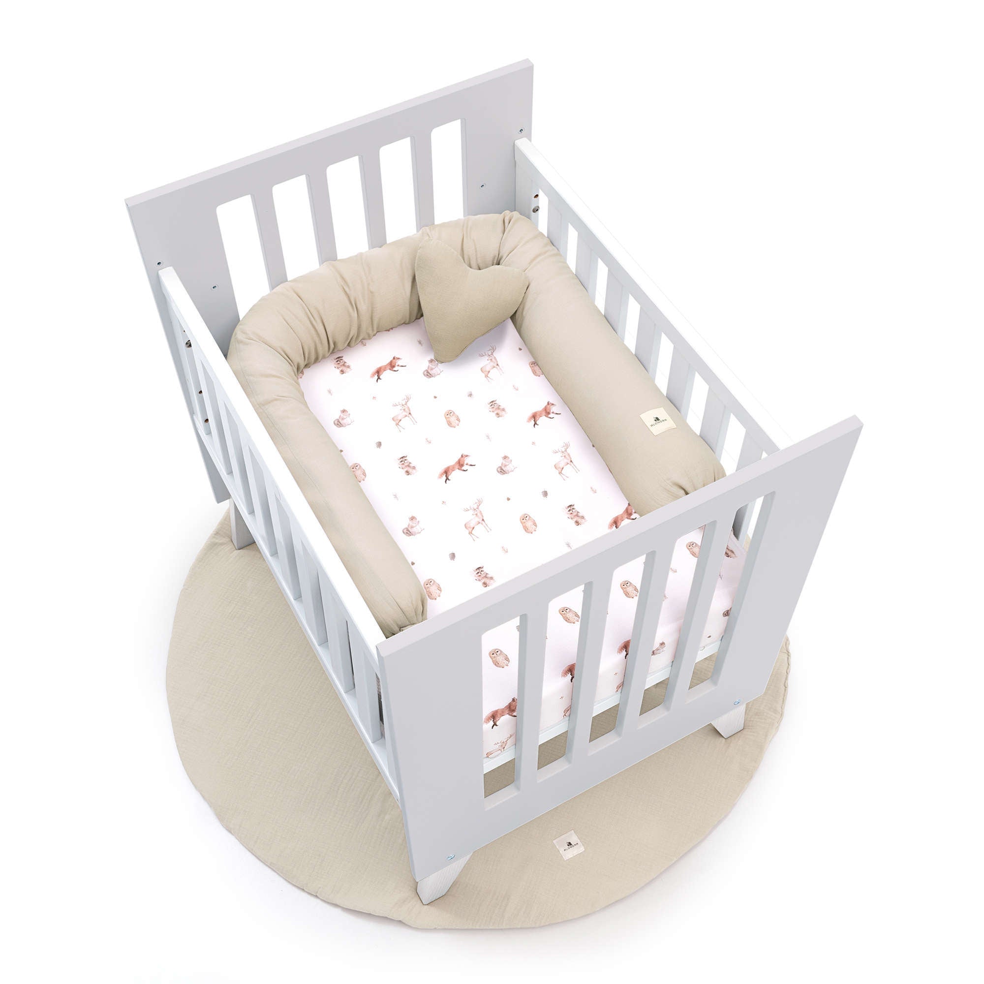 Mini berço 60x80 cm para co-sleeping (5em1) branco/cinzento · Nexo Uno Grey