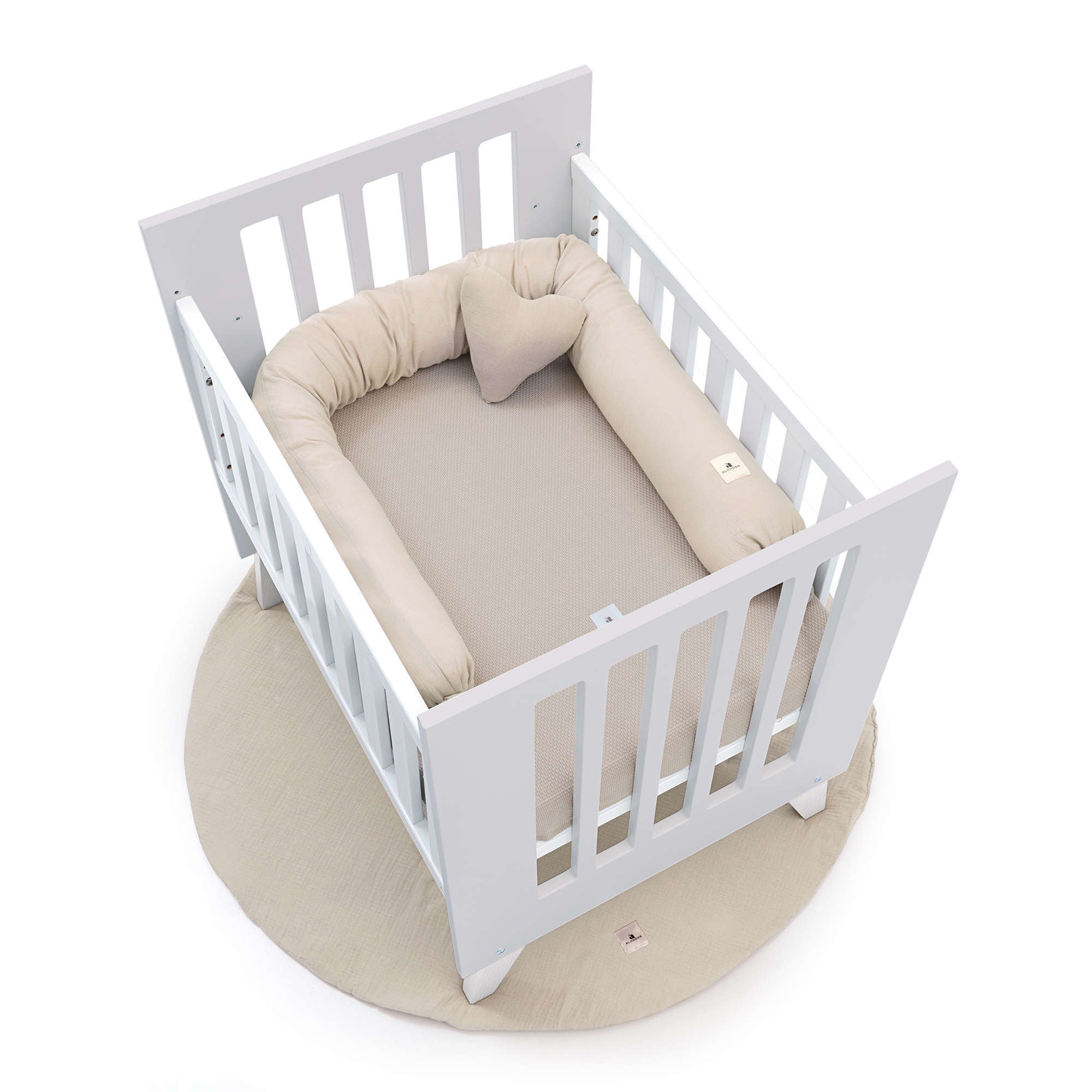Mini berço 60x80 cm para co-sleeping (5em1) branco/cinzento · Nexo Uno Grey