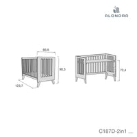 Kit conversion de berceau 60x80 cm à lit bébé 60x120 cm bois