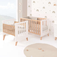 Berceau évolutif en lit bébé (7en1) bois/blanc · Nexor Tre White