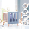 Co-sleeping cot 60x120 cm (4in1) wood/blue · Nexor Due Blue Denim