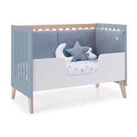 Co-sleeping cot 60x120 cm (4in1) wood/blue · Nexor Due Blue Denim