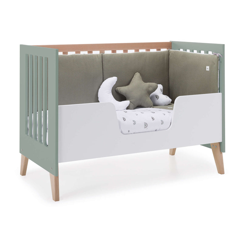 Lit bébé-bureau 60x120 cm (2 en 1) bois/eucalipto · Nexor C187R-M5795