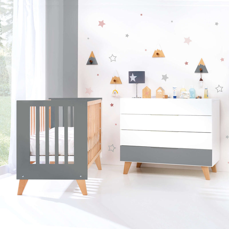 Co-sleeping cot 60x120 cm (4in1) wooden/antracite · Nexor C187R-M5895