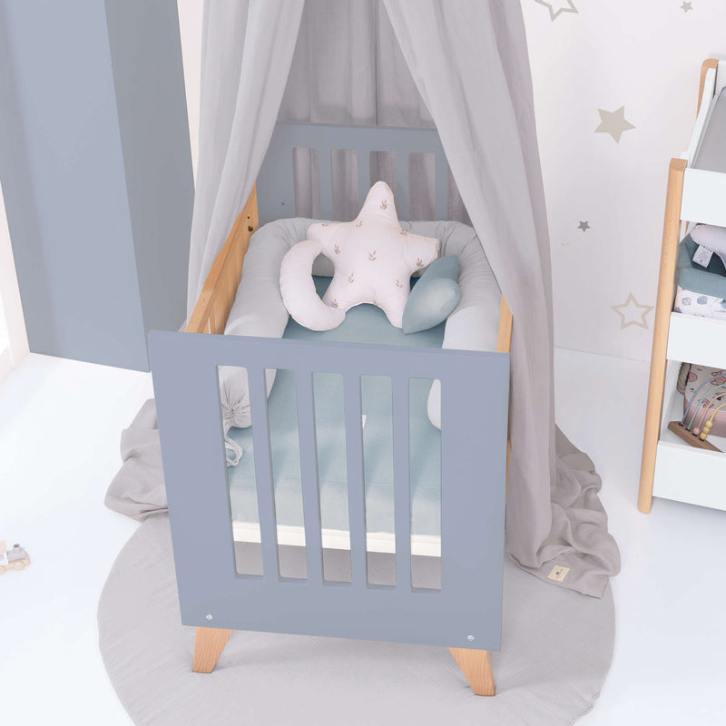 Berceau cododo 60x80 cm (5en1) bois/bleu · Nexor Uno Blu denim
