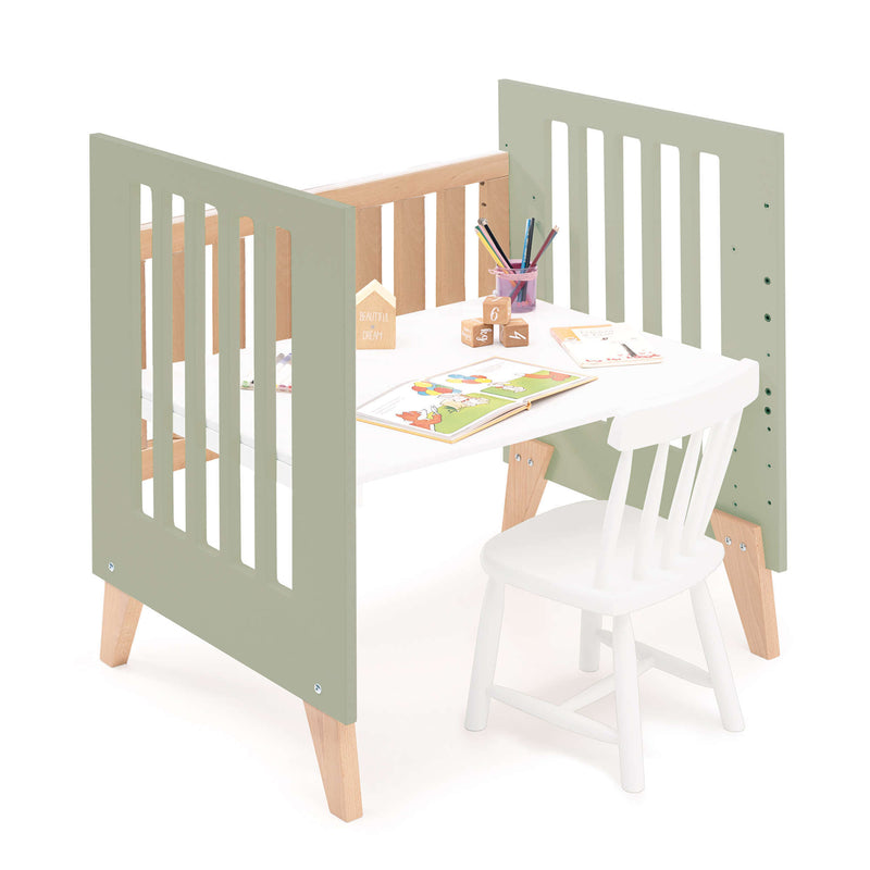 Berceau cododo 60x80 cm (5en1) bois/vert-olive · Nexor Uno Erba