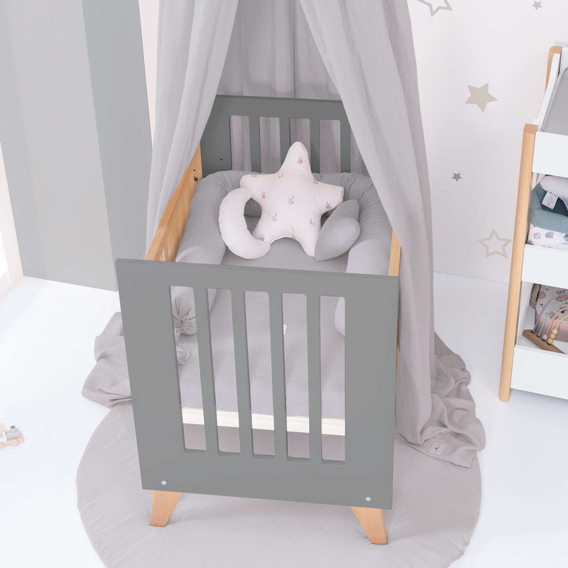 Berceau cododo 60x80 cm (5en1) bois/antracite · Nexor Uno Antracita