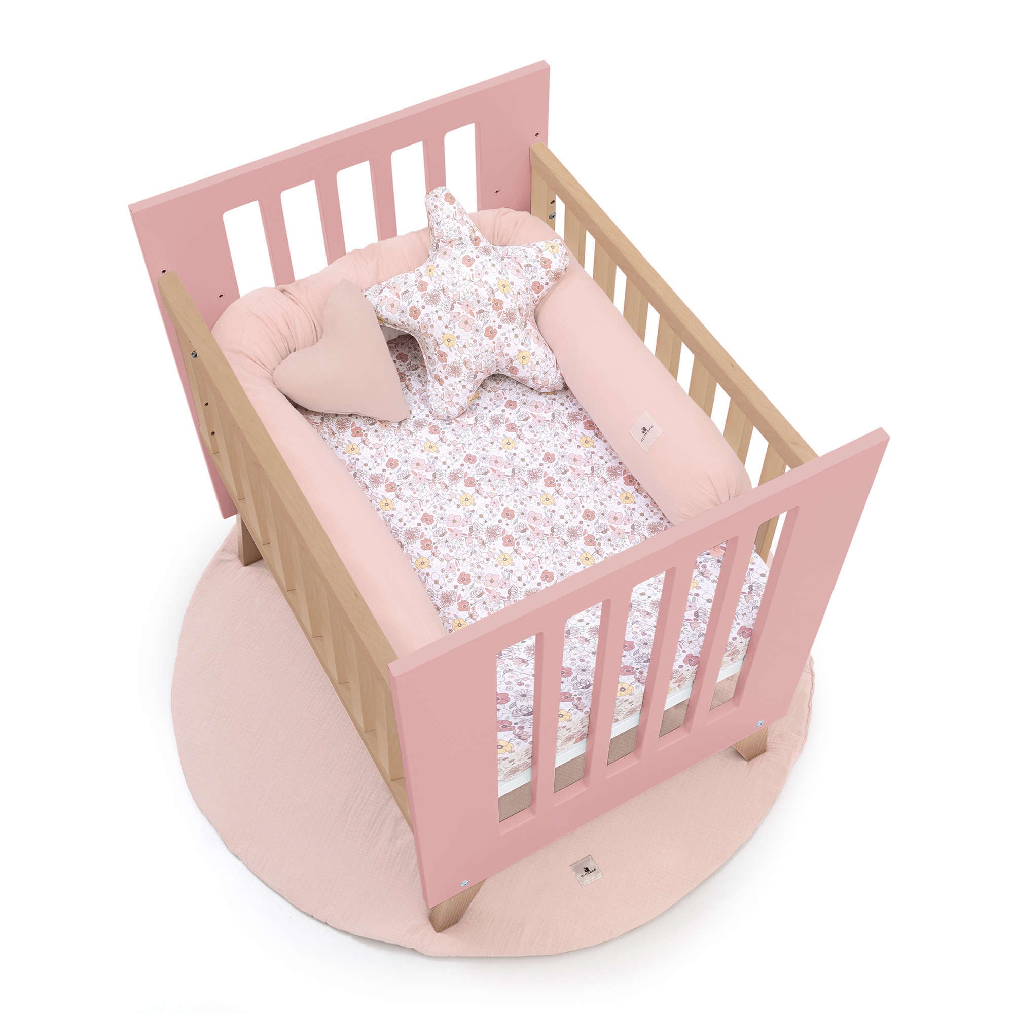 Berceau cododo 60x80 cm (5en1) bois/rose · Nexor Uno Quarzo