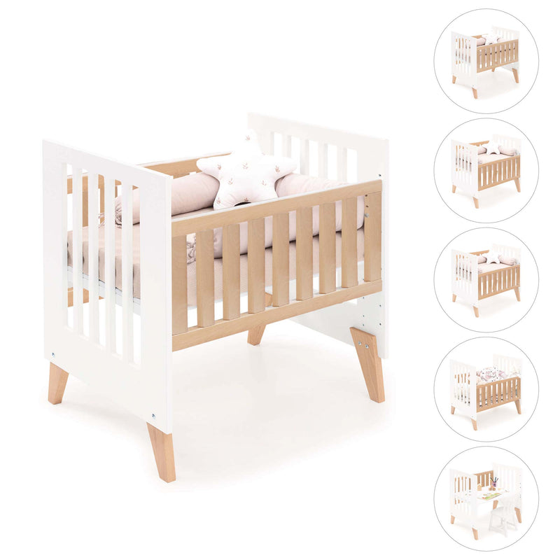 Co-sleeping crib 60x80 cm (5in1) wood/white · Nexor Uno White